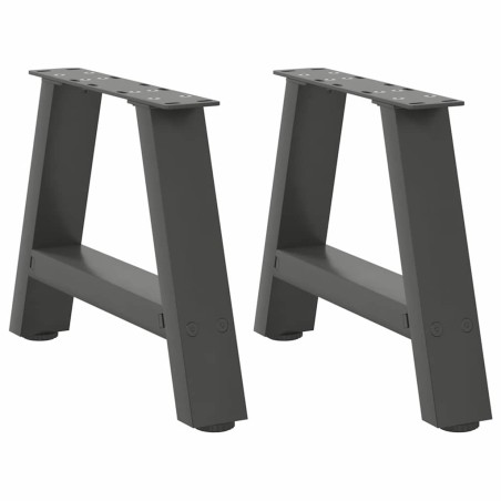 vidaXL Gambe Tavolino Caffè a A 2 pz Antracite 50x(30-31)cm in Acciaio