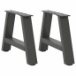 vidaXL Gambe Tavolino Caffè a A 2 pz Antracite 50x(30-31)cm in Acciaio vidaXL Gambe Tavolino Caffè a A 2 pz Antracite 50x(30-31)cm in Acciaio