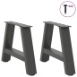 vidaXL Gambe Tavolino Caffè a A 2 pz Antracite 50x(30-31)cm in Acciaio vidaXL Gambe Tavolino Caffè a A 2 pz Antracite 50x(30-31)cm in Acciaio