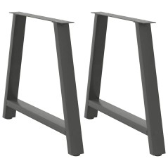 vidaXL Gambe Tavolino Caffè a A 2pz Antracite 100x(72-73)cm in Acciaio
