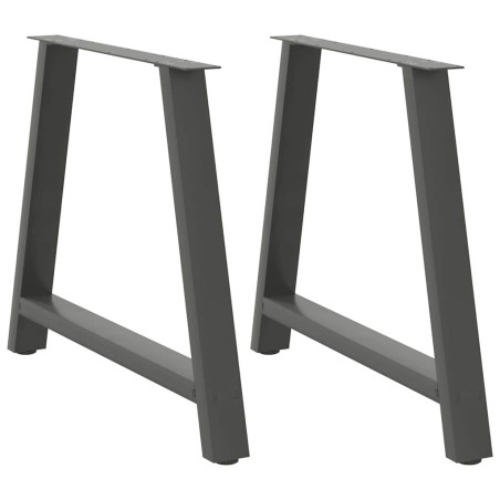 vidaXL Gambe Tavolino Caffè a A 2pz Antracite 100x(72-73)cm in Acciaio