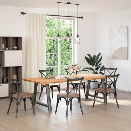 vidaXL Gambe Tavolino Caffè a A 2pz Antracite 100x(72-73)cm in Acciaio