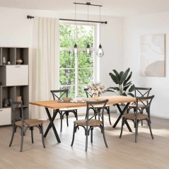 vidaXL Gambe Tavolo Pranzo a Forma X 2 pz Nero 70x(72-73) cm Acciaio