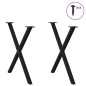 vidaXL Gambe Tavolo Pranzo a Forma X 2 pz Nero 70x(72-73) cm Acciaio
