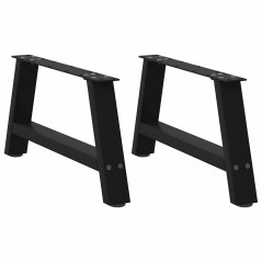vidaXL Gambe Tavolino da Caffè a A 2 pz Nero 70x(30-31) cm in Acciaio