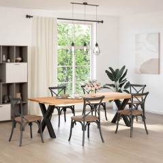 vidaXL Gambe Tavolo Pranzo a Forma X 2 pz Nero 80x(72-73) cm Acciaio
