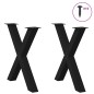 vidaXL Gambe Tavolo Pranzo a Forma X 2 pz Nero 80x(72-73) cm Acciaio