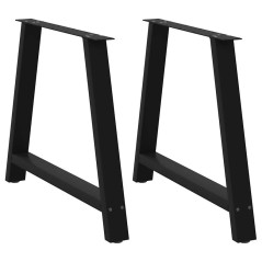 vidaXL Gambe Tavolino da Caffè a A 2 pz Nero 100x(72-73) cm in Acciaio