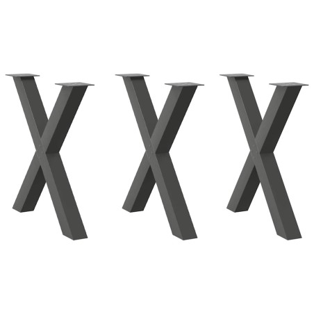 vidaXL Gambe Tavolo Pranzo a X 3 pz Antracite 80x(72-73) cm Acciaio