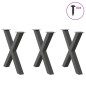 vidaXL Gambe Tavolo Pranzo a X 3 pz Antracite 80x(72-73) cm Acciaio vidaXL Gambe Tavolo Pranzo a X 3 pz Antracite 80x(72-73) cm Acciaio