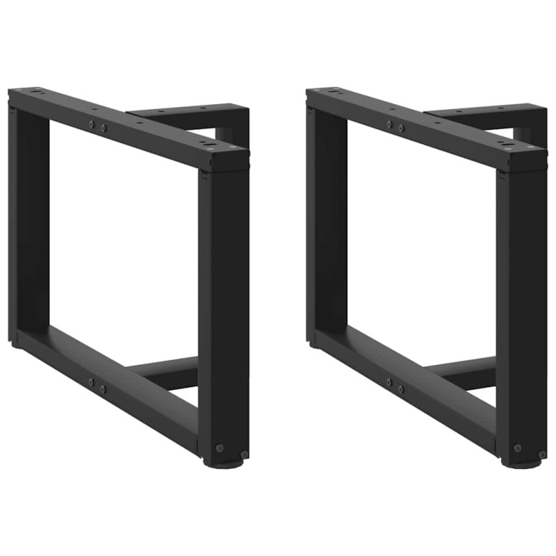 vidaXL Gambe Tavolino da Caffè a T 2 pz Nero 70x25x(42-43) cm Acciaio