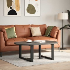vidaXL Gambe Tavolino da Caffè a T 2 pz Nero 70x25x(42-43) cm Acciaio