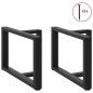 vidaXL Gambe Tavolino da Caffè a T 2 pz Nero 70x25x(42-43) cm Acciaio
