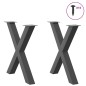 vidaXL Gambe Tavolo Pranzo a X 2 pz Antracite 80x(72-73) cm Acciaio