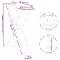 vidaXL Gambe Tavolo Pranzo a X 2 pz Antracite 80x(72-73) cm Acciaio