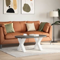 vidaXL Gambe Tavolino Caffè a X 2 pz Bianco 60x(42-43) cm Acciaio