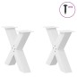 vidaXL Gambe Tavolino Caffè a X 2 pz Bianco 60x(42-43) cm Acciaio