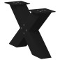 vidaXL Gambe Tavolino da Caffè a X 2 pz Nero 60x(30-31) cm in Acciaio