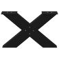 vidaXL Gambe Tavolino da Caffè a X 2 pz Nero 60x(30-31) cm in Acciaio