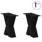 vidaXL Gambe Tavolino da Caffè a X 2 pz Nero 30x(30-31) cm in Acciaio