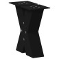 vidaXL Gambe Tavolino da Caffè a X 2 pz Nero 30x(30-31) cm in Acciaio