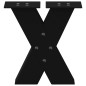 vidaXL Gambe Tavolino da Caffè a X 2 pz Nero 30x(30-31) cm in Acciaio