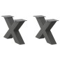 vidaXL Gambe Tavolino Caffè a X 2 pz Antracite 60x(30-31)cm in Acciaio vidaXL Gambe Tavolino Caffè a X 2 pz Antracite 60x(30-31)cm in Acciaio