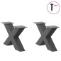 vidaXL Gambe Tavolino Caffè a X 2 pz Antracite 60x(30-31)cm in Acciaio vidaXL Gambe Tavolino Caffè a X 2 pz Antracite 60x(30-31)cm in Acciaio