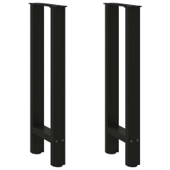 vidaXL Gambe per Tavolino Nero 2 pz 38x(72-73) cm Acciaio