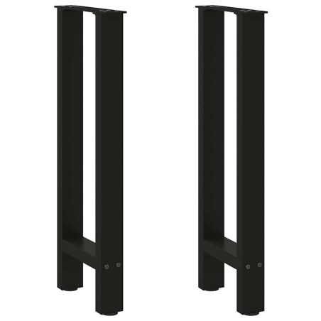 vidaXL Gambe per Tavolino Nero 2 pz 38x(72-73) cm Acciaio