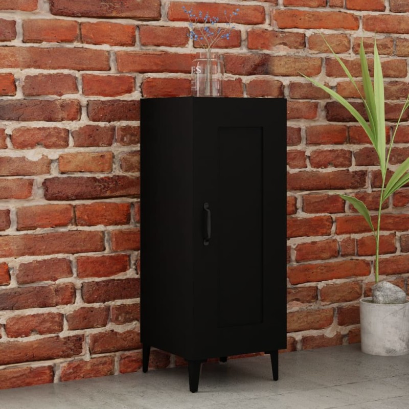 Credenza Nero 34,5x34x90 cm in Legno Multistrato Credenza Nero 34,5x34x90 cm in Legno Multistrato