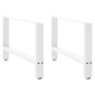 vidaXL Gambe per Tavolino Bianco 2 pz 70x(42-43) cm Acciaio vidaXL Gambe per Tavolino Bianco 2 pz 70x(42-43) cm Acciaio