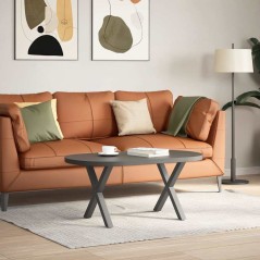 vidaXL Gambe Tavolino Caffè a X 2 pz Antracite 50x(42-43) cm Acciaio