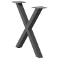vidaXL Gambe Tavolino Caffè a X 2 pz Antracite 50x(42-43) cm Acciaio