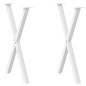 vidaXL Gambe Tavolo Pranzo Forma X 2pz Bianco 50x(72-73)cm Acciaio