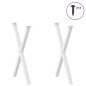 vidaXL Gambe Tavolo Pranzo Forma X 2pz Bianco 50x(72-73)cm Acciaio