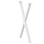 vidaXL Gambe Tavolo Pranzo Forma X 2pz Bianco 50x(72-73)cm Acciaio