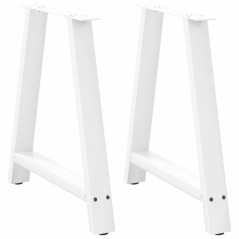 vidaXL Gambe Tavolino da Caffè a A 2 pz Bianco 70x(72-73) cm Acciaio