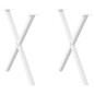 vidaXL Gambe Tavolo Pranzo a Forma X 2 pz Bianco 80x(72-73) cm Acciaio vidaXL Gambe Tavolo Pranzo a Forma X 2 pz Bianco 80x(72-73) cm Acciaio