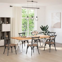 vidaXL Gambe Tavolo Pranzo a Forma X 2 pz Bianco 80x(72-73) cm Acciaio