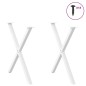 vidaXL Gambe Tavolo Pranzo a Forma X 2 pz Bianco 80x(72-73) cm Acciaio vidaXL Gambe Tavolo Pranzo a Forma X 2 pz Bianco 80x(72-73) cm Acciaio
