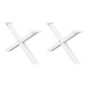 vidaXL Gambe Tavolino da Caffè a X 2 pz Bianco 70x(30-31)cm in Acciaio vidaXL Gambe Tavolino da Caffè a X 2 pz Bianco 70x(30-31)cm in Acciaio