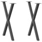 vidaXL Gambe Tavolo Pranzo a X 2 pz Antracite 57x(72-73) cm Acciaio