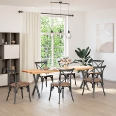 vidaXL Gambe Tavolo Pranzo a X 2 pz Antracite 57x(72-73) cm Acciaio