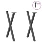 vidaXL Gambe Tavolo Pranzo a X 2 pz Antracite 57x(72-73) cm Acciaio