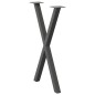 vidaXL Gambe Tavolo Pranzo a X 2 pz Antracite 57x(72-73) cm Acciaio