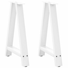 vidaXL Gambe Tavolino da Caffè a A 2pz Bianco 50x(72-73) cm Acciaio
