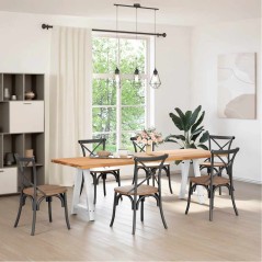vidaXL Gambe Tavolino da Caffè a A 2pz Bianco 50x(72-73) cm Acciaio