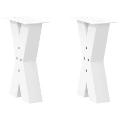 vidaXL Gambe Tavolino Caffè a X 2 pz Bianco 28x(42-43) cm Acciaio