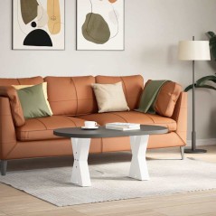 vidaXL Gambe Tavolino Caffè a X 2 pz Bianco 28x(42-43) cm Acciaio